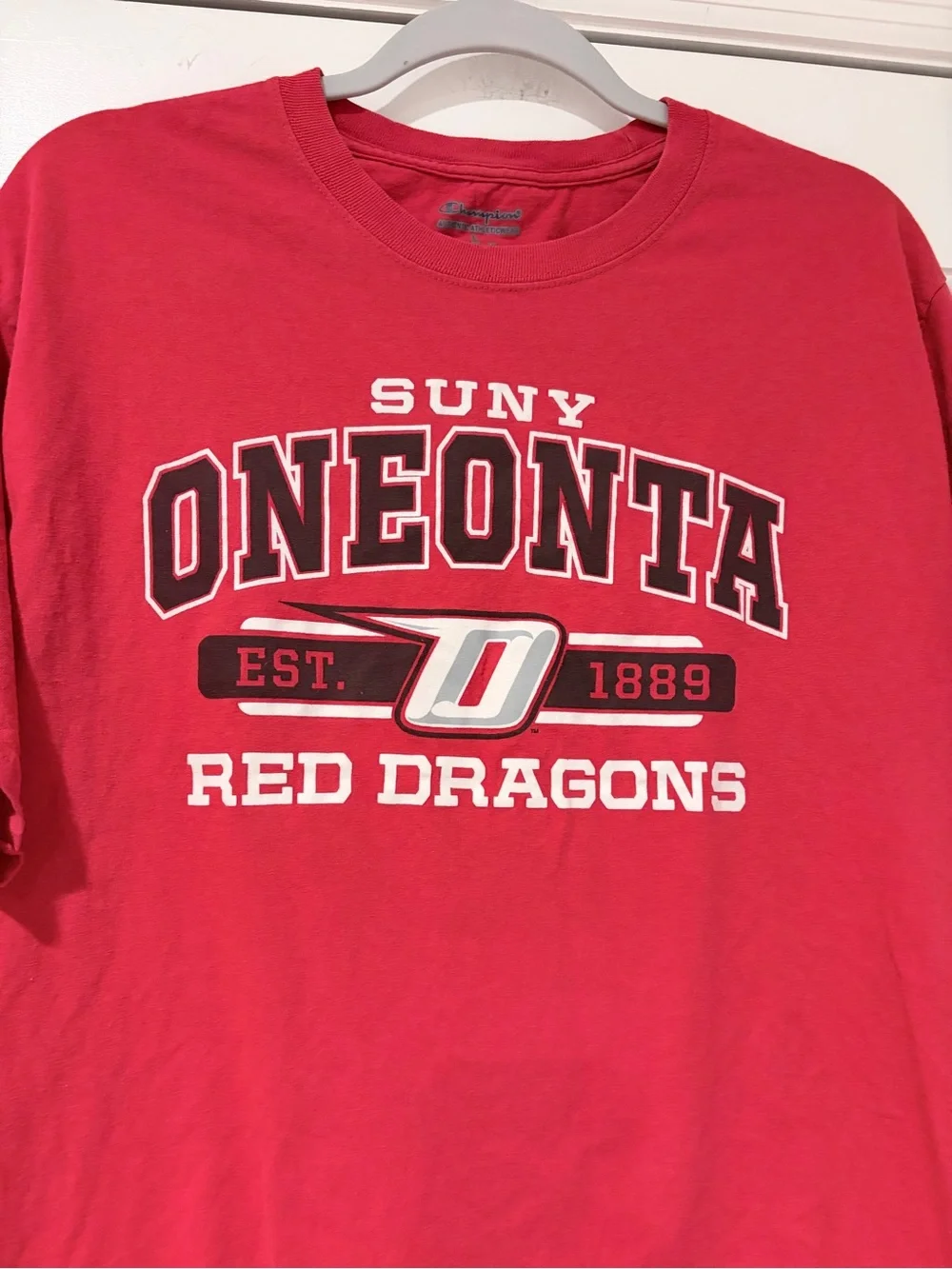 Champion Red SUNY Oneonta 'Red Dragons' Graphic Tee Large - Picture 5 of 6